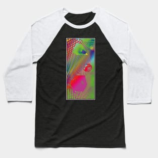 Rainbow Saturated 3d Geometric Shapes Baseball T-Shirt